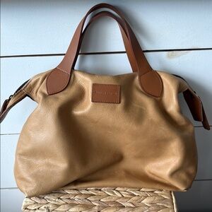 Parker Thatch Charlie bag in the broken in Tan Leather Tote with Brown Handles
